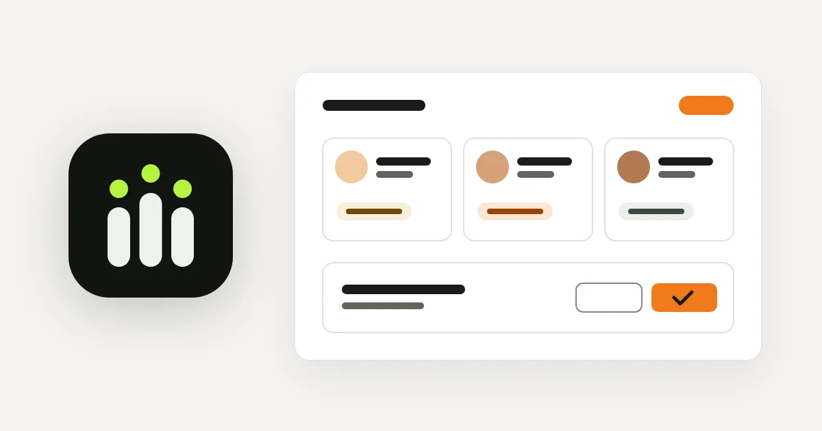 The SörgOS brand card: the mark beside a sketch of an approval screen.